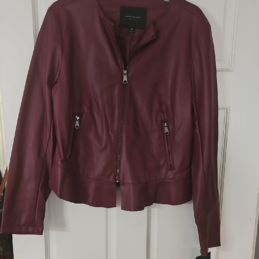 Marc New York  Deep Burguandy Leather Jacket
